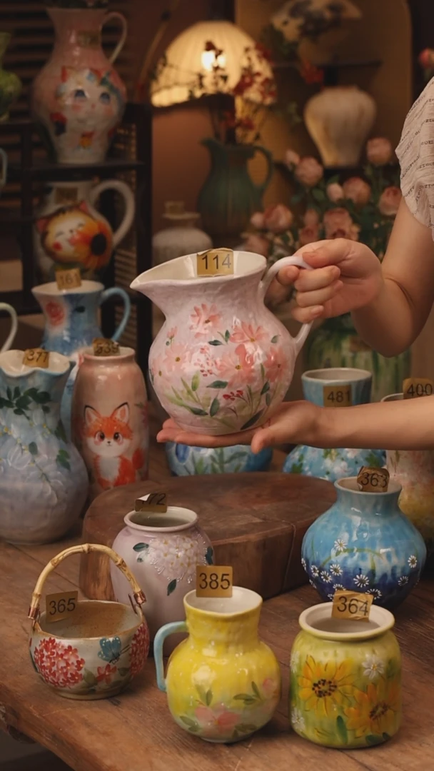 陶瓷114景德镇设计师手作花器摆件侘寂风