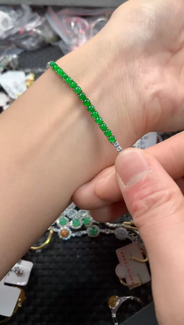 银S925镶嵌戒指翡翠555   7