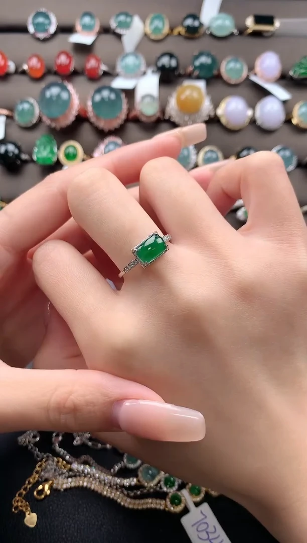 【闪购商品】翡翠戒指银S925镶嵌432432