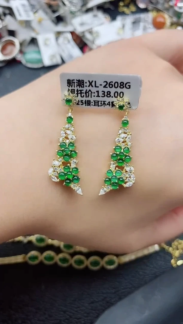 银S925镶嵌戒指翡翠1