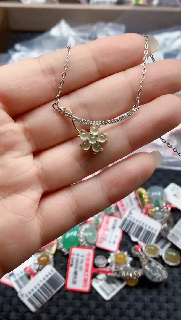 银S925镶嵌戒指翡翠天然A货缅甸翡翠