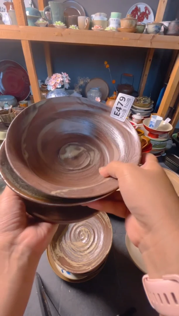 瓷片剁***儿e479陶泥手工异型盘3只