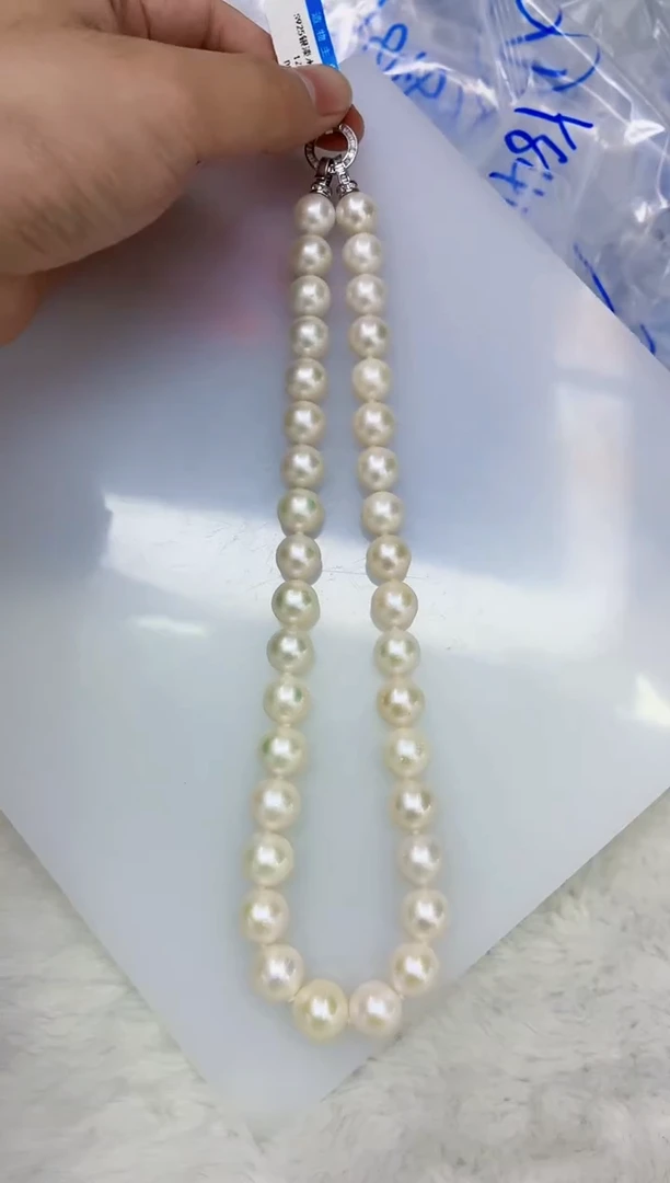 银S925镶嵌DA淡水珍珠串链  d075