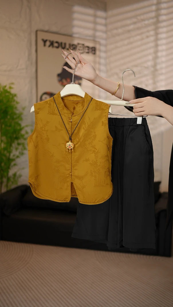 【LMOO童品】2025夏季新款男童国风中国风中式宽松无袖百搭小孩衣服