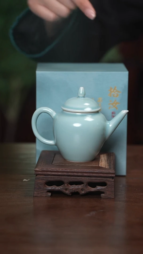 【闪购商品】清凉寺原产地仿古仿釉手工汝瓷冰凌壶