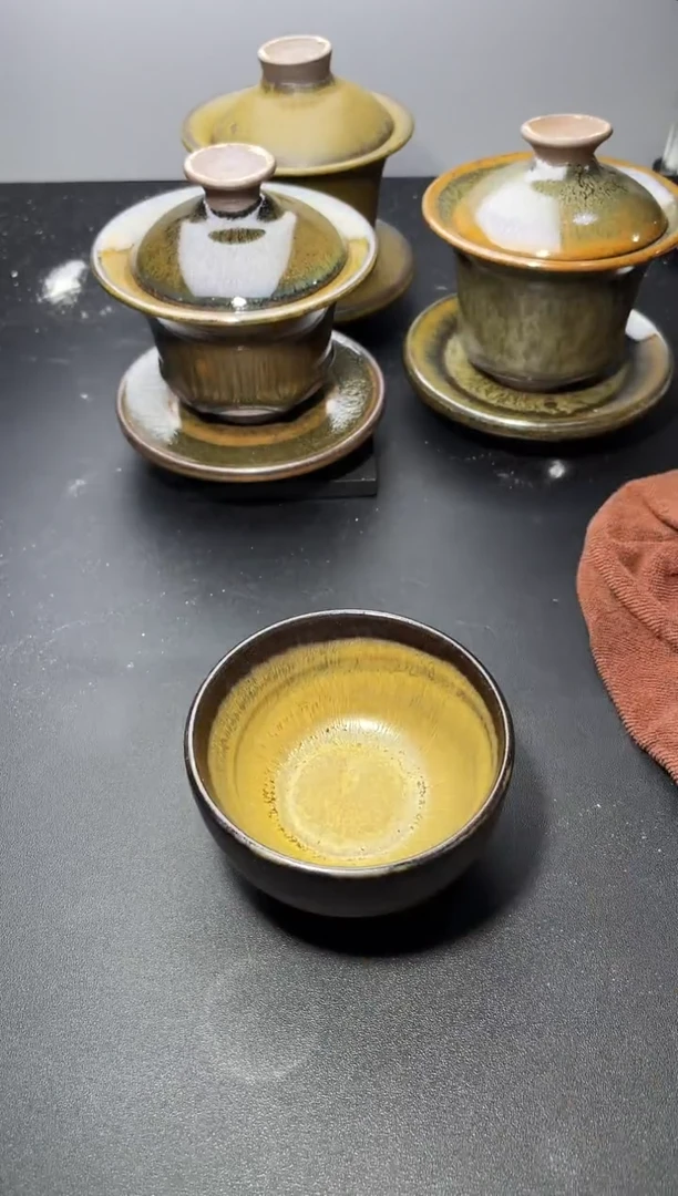 茶盏162（微瑕）叶紫建盏