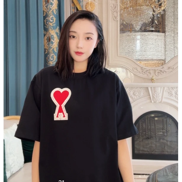 Millonthe【大爱心】25s男女同款胸口大爱心短袖290g