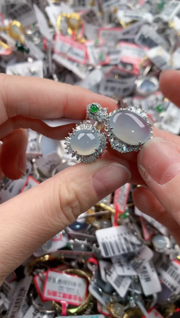 银S925镶嵌戒指翡翠14    3