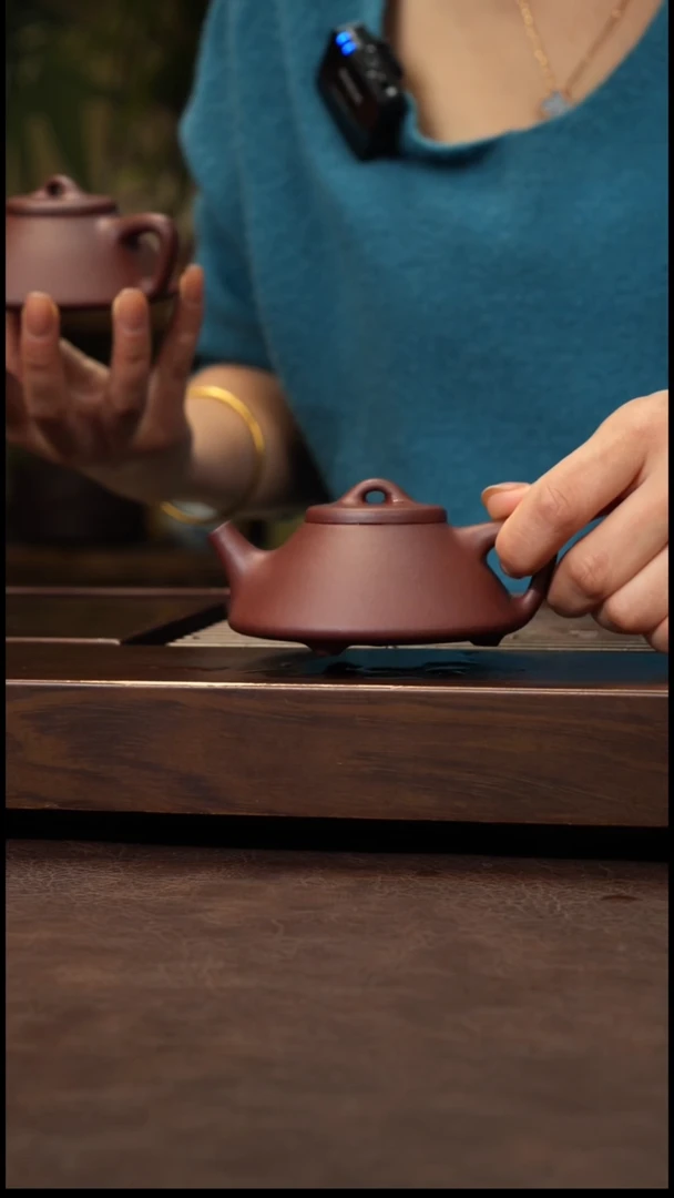 茶壶紫砂紫茄泥小子冶石瓢130cc左右