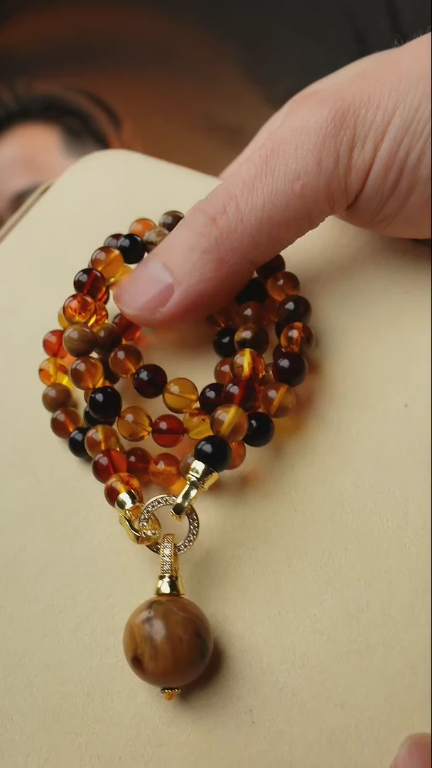 【闪购商品】琥珀颈饰未镶嵌多宝项链