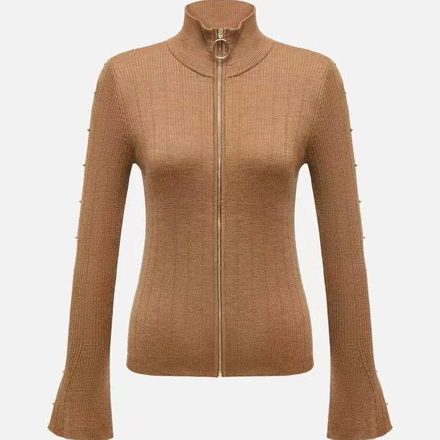 【高领拉链开衫】美利奴羊毛半高领拉链开衫0830