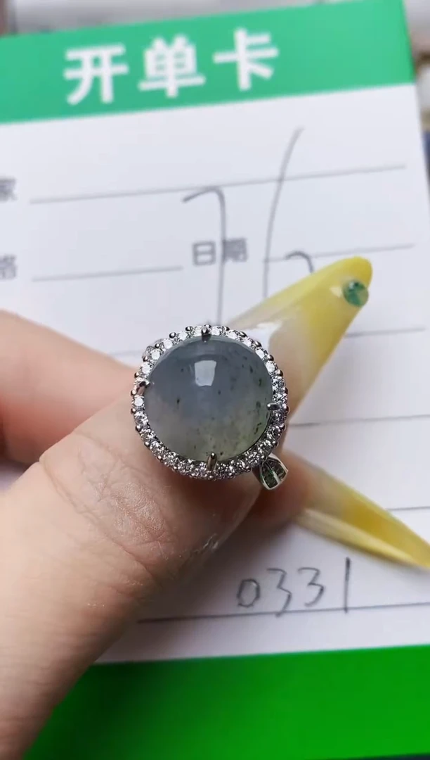 银S925镶嵌戒指翡翠0331