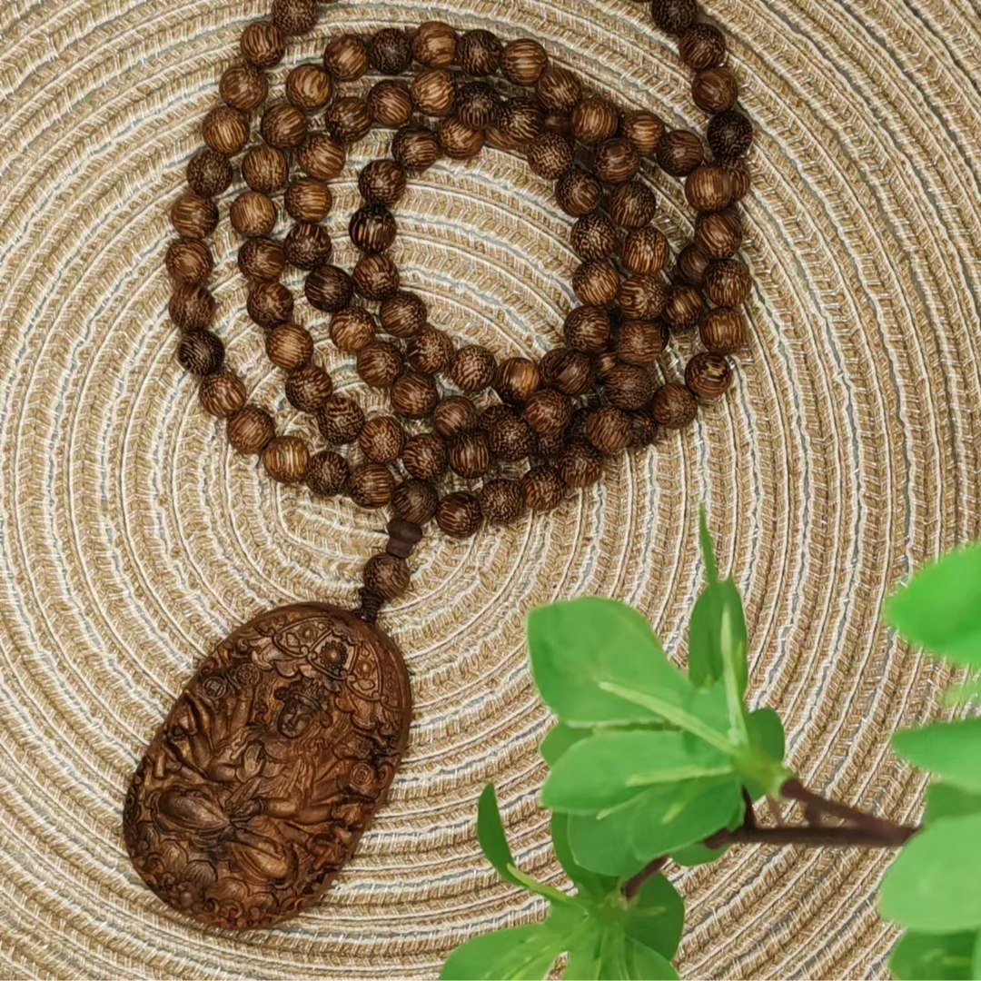 非金属木质项链 手工千手观音项链单圈0.8男女通用复古时尚百搭