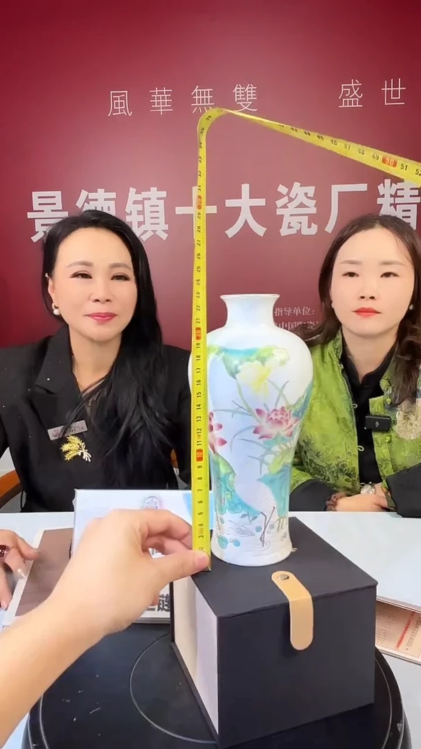 摆件陶瓷D9/十大瓷厂珐琅彩花纹梅瓶——————