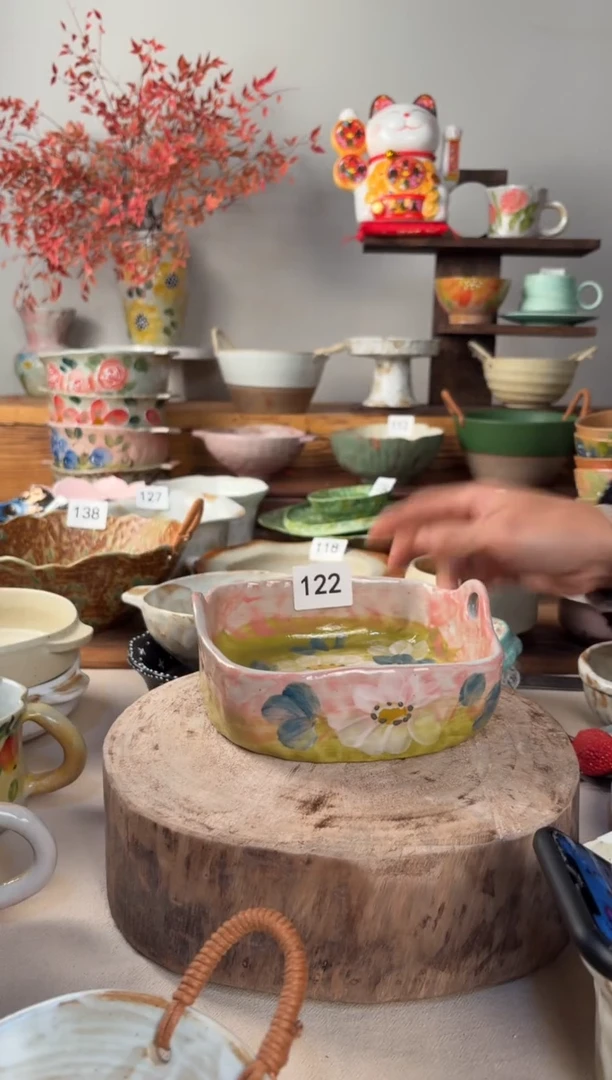 陶瓷122-粗陶四方盘