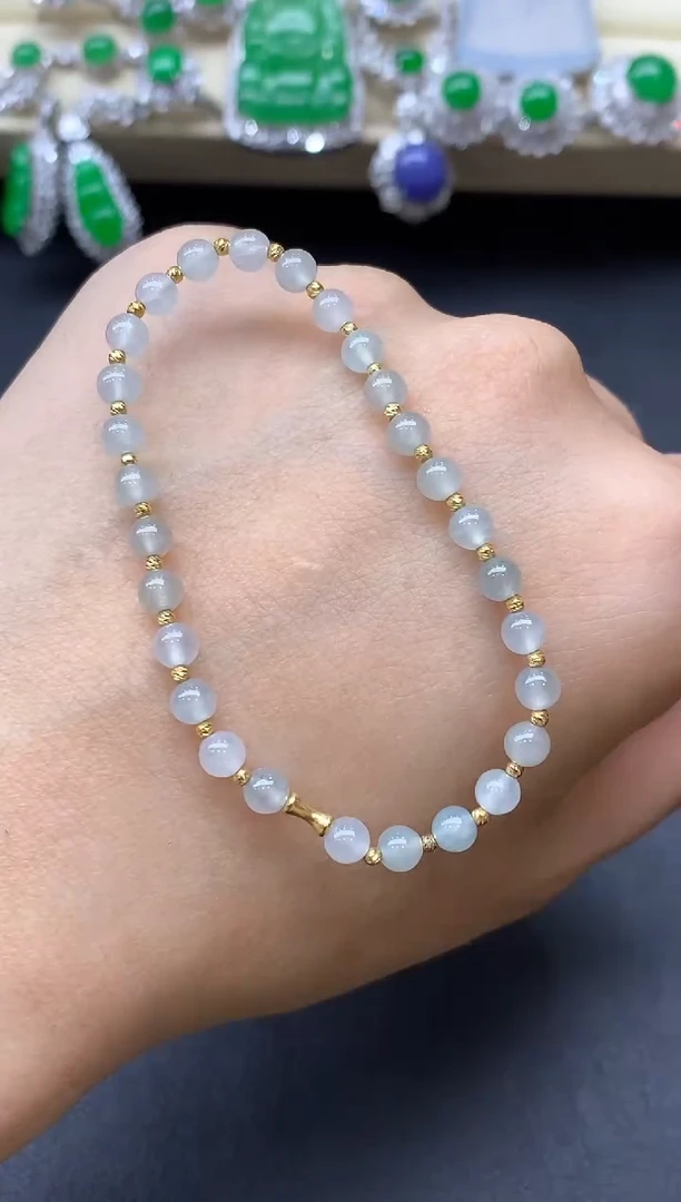 手链翡翠18K金镶嵌131-中国好珍宝