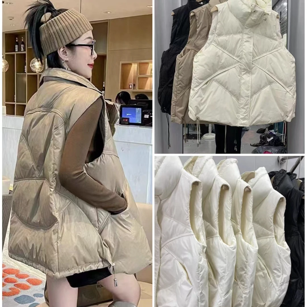 吊坠隐形口袋羽绒服女马甲百搭宽松韩版秋冬短款时尚坎甲