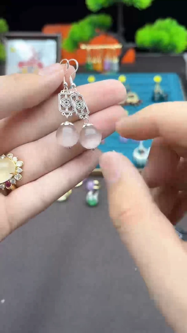 【闪购商品】玛瑙/玉髓耳钉银S925镶嵌516000