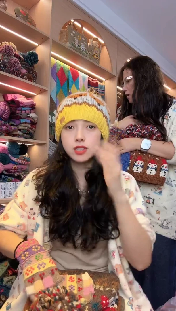 绵羊毛美丽奴软羊毛像素狐狸单球帽