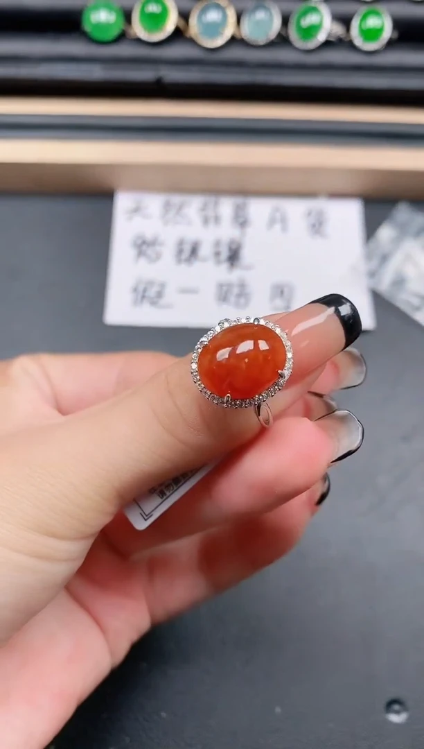 翡翠戒指银S925镶嵌111