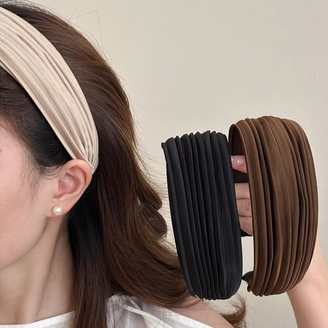 韩版端庄条纹宽边发箍女2025新款头箍高颅顶时尚洋气压发发卡发饰