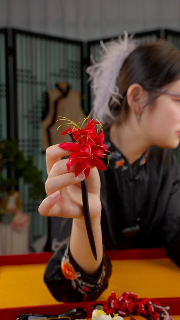 刺绣非遗苏绣绒花