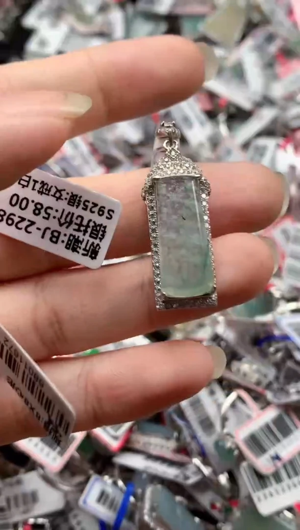 银S925镶嵌戒指翡翠天然A货缅甸翡翠