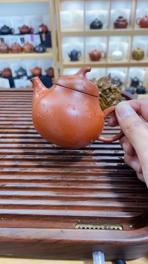 茶壶紫砂朱泥大红袍茄瓜