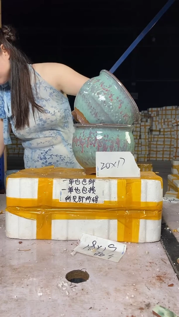 宜兴紫砂粗陶花盆20/17