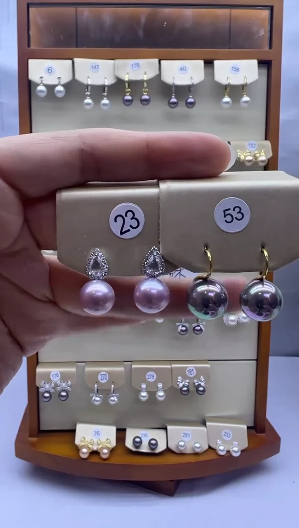 未镶嵌耳饰淡水珍珠23+53