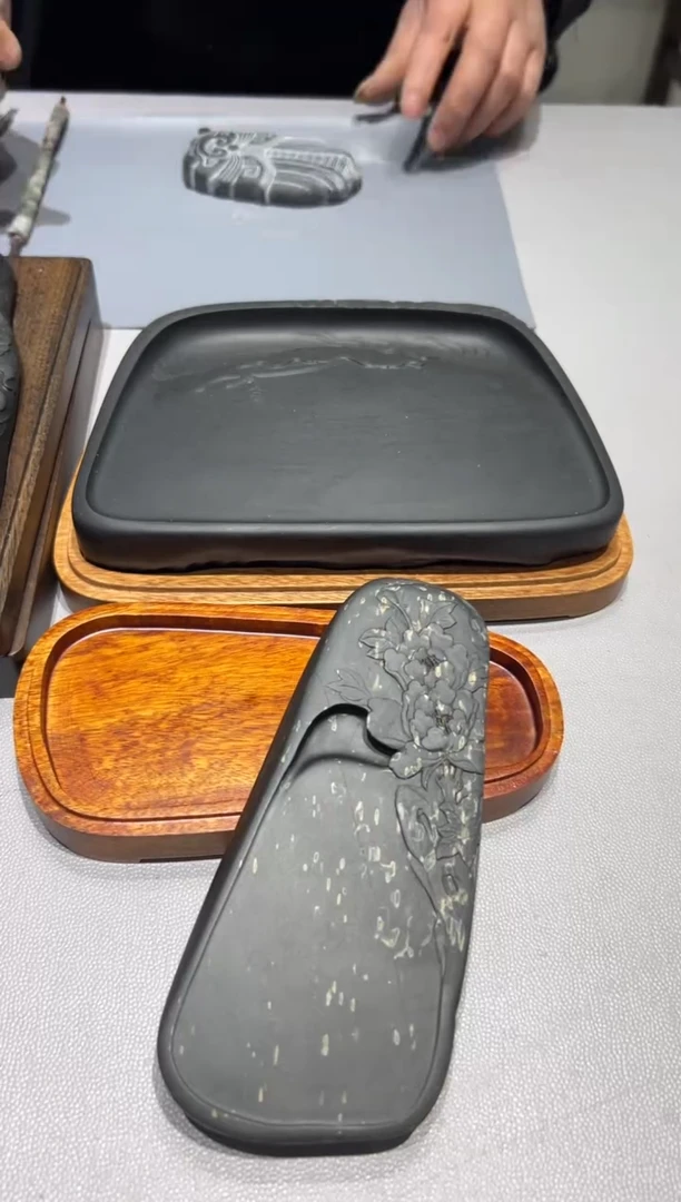 省大师柯开锋老师现场雕刻福利徽墨歙砚特价大漏拼手速了抢抢抢！！