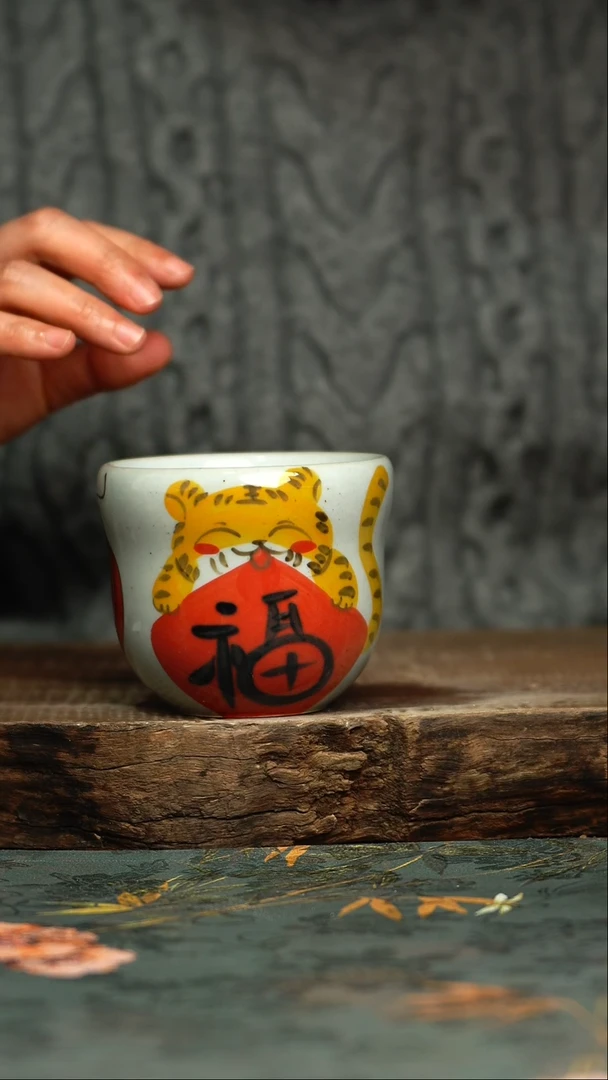 【闪购商品】杯釉下彩手工手绘同款陶器