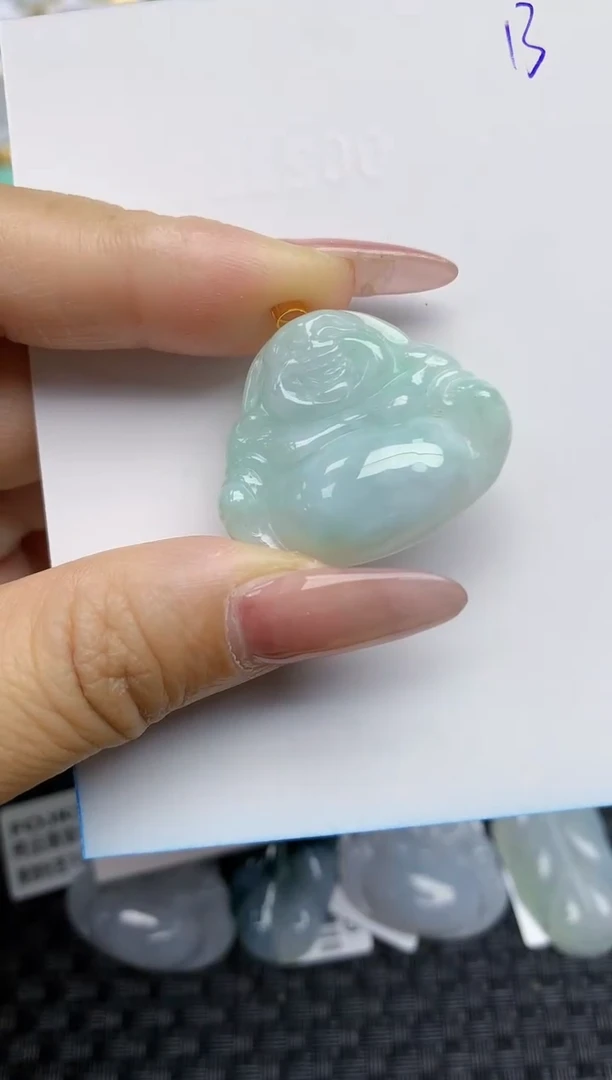 【闪购商品】翡翠颈饰18K金镶嵌天然A货翡翠 13