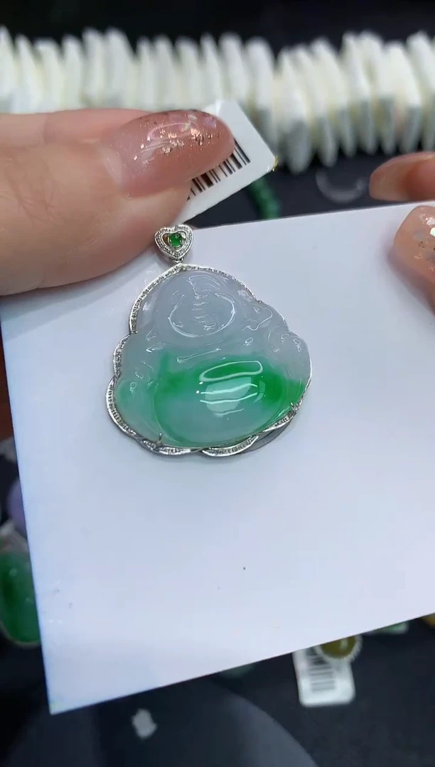 吊坠(不含链)18K金镶嵌翡翠11