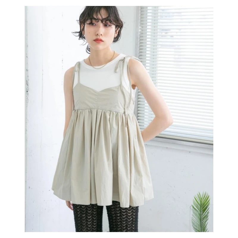 【强哥外贸】 夏季日系风 K 休闲百搭薄款时尚外穿吊带套装