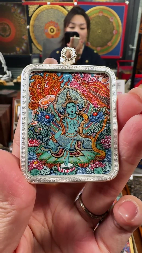 【闪购商品】吊坠壹善缘城手绘唐卡绿度年终大促