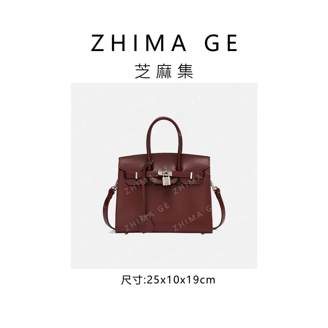【芝麻集】SKL-5373-酒红RING.CUN休闲百搭时尚简约单肩女包广州