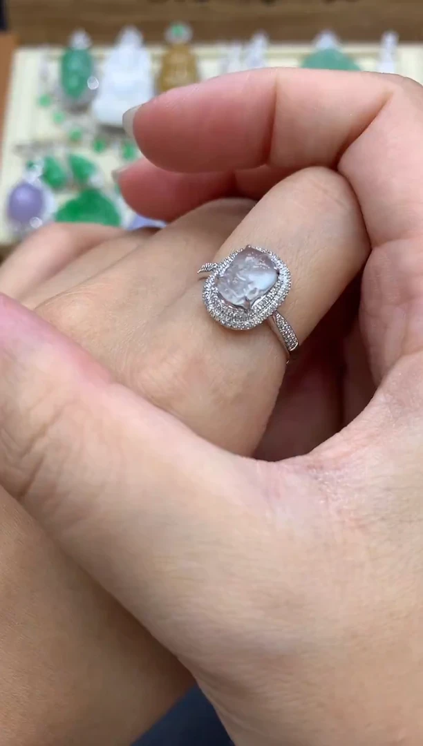 翡翠戒指18K金镶嵌395-中国好珍宝