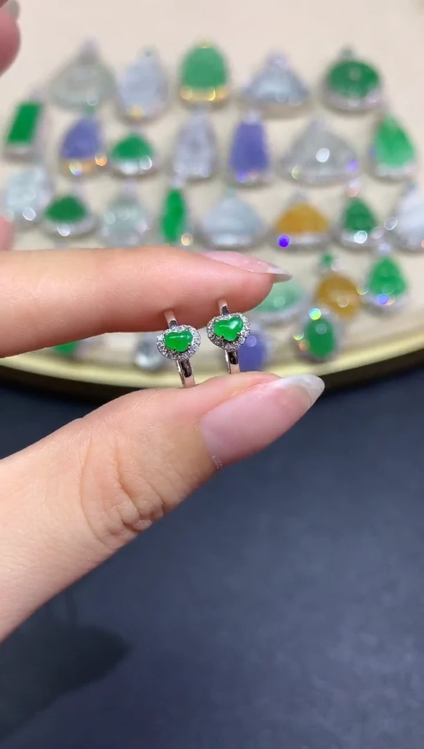 18K金镶嵌翡翠耳饰耳饰|3500