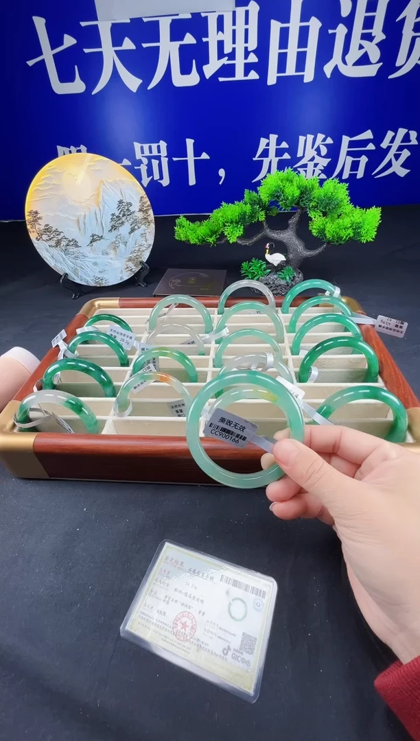 未镶嵌手镯石英质玉（非洲翠）真品上等纯天然非洲翠玉手镯