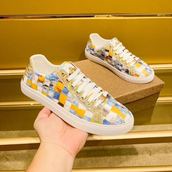 欧货秋季新款真皮潮鞋时尚百搭休闲潮流板鞋印花男士低帮轻奢男鞋