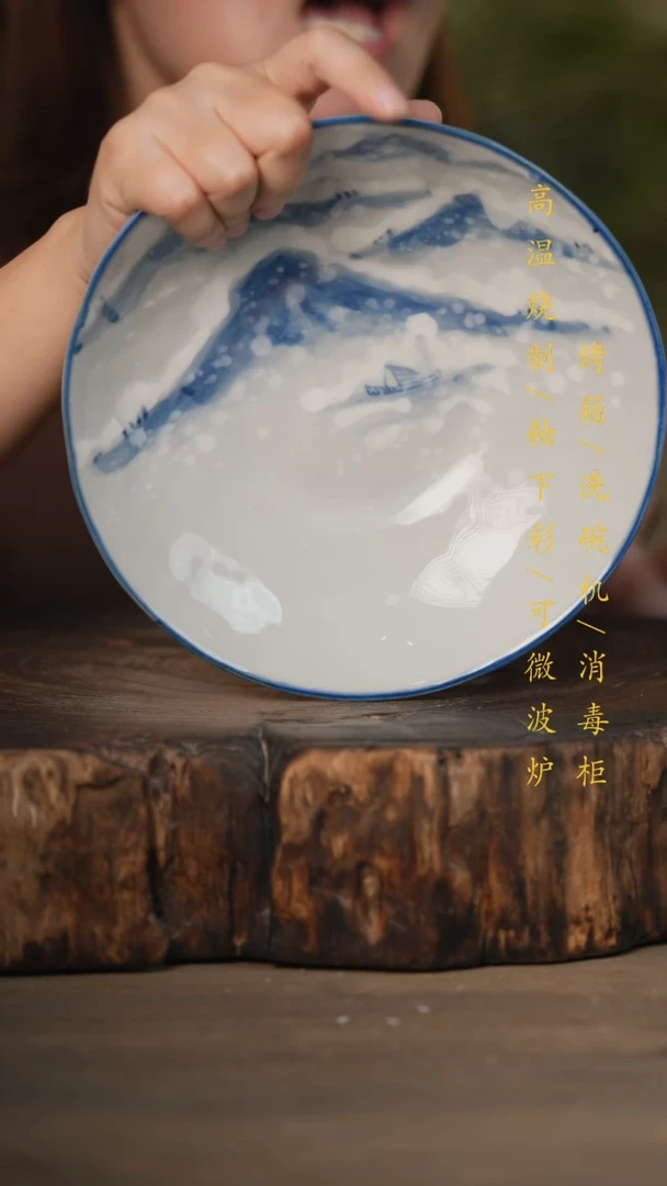 瓷片景德镇高温釉下彩可微波烤箱洗碗机