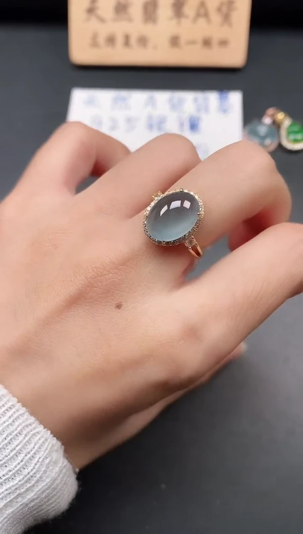 银S925镶嵌戒指翡翠12