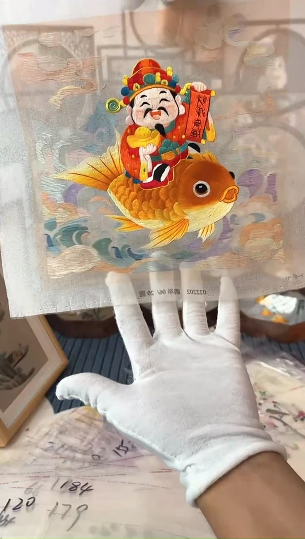 织绣纯手工苏绣双面绣绣布