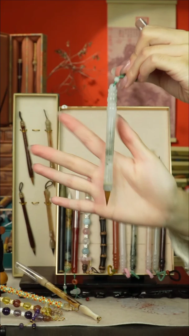 48号闪孤品高货毛笔链接 清水试笔 蘸墨不退