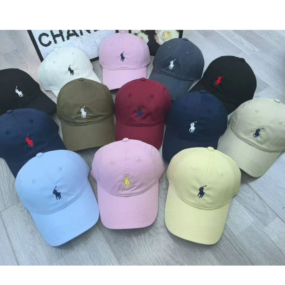 夏季小马标刺绣软顶棒球帽男女显脸小户外出游百搭遮阳鸭舌帽