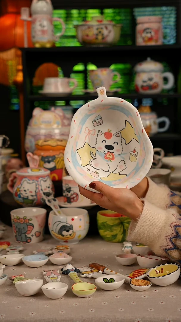 陶瓷无盖款景德镇高温釉下彩纯手绘创意瓷