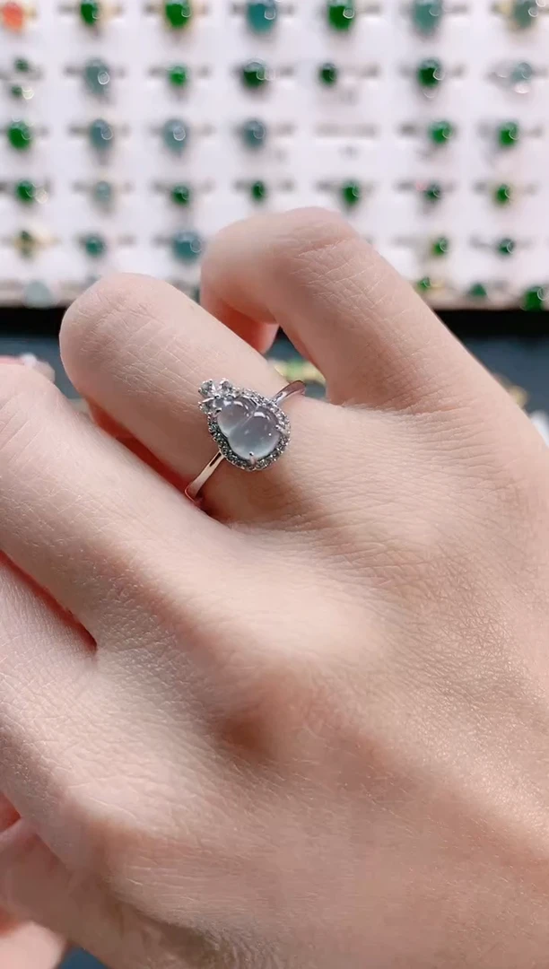 【闪购商品】翡翠戒指银S925镶嵌天然翡翠