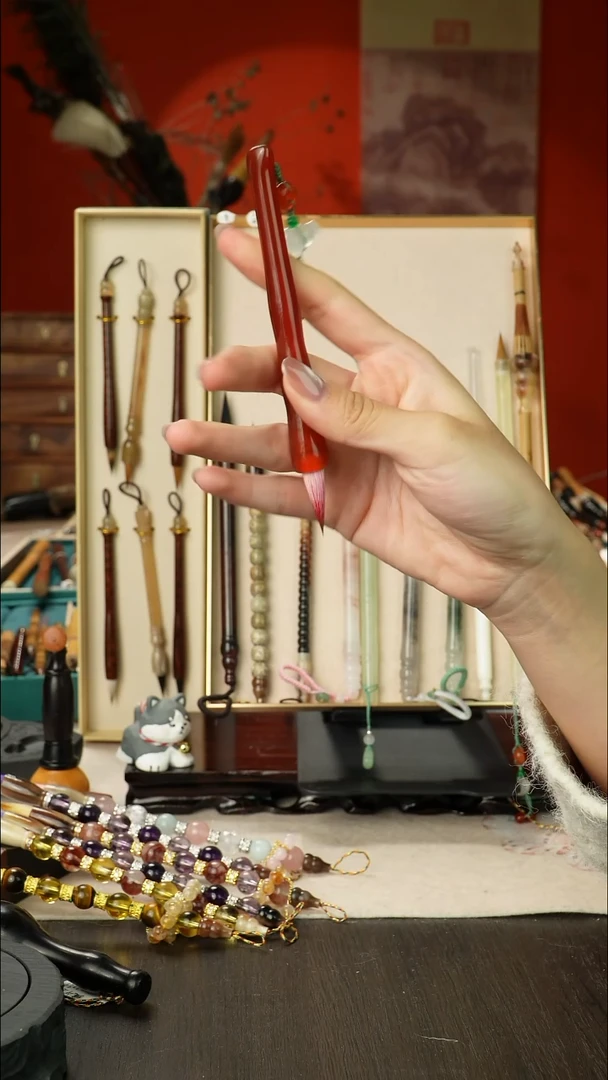 46号孤品高货毛笔链接 清水试笔 蘸墨不退