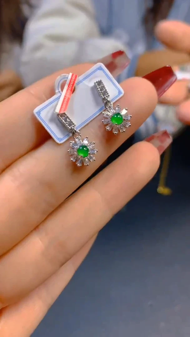 【闪购商品】翡翠耳饰未镶嵌0649181400多样性发一